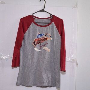 Ariat Women's Raglan T-shirt Rodeo Cowgirl Equestrian Country Core Size L